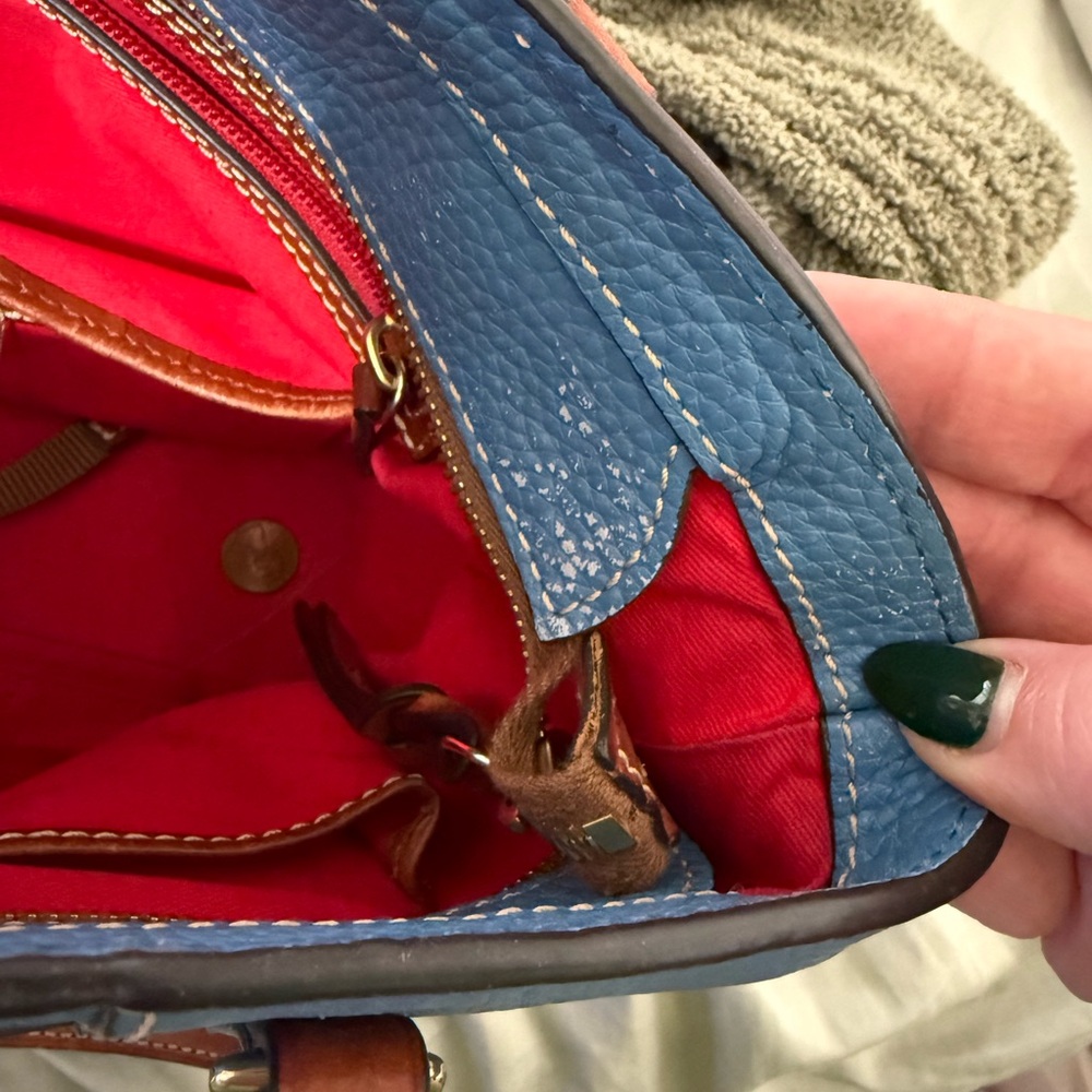 Dooney & Bourke Blue and Brown Leather Tote - Picture 9 of 12